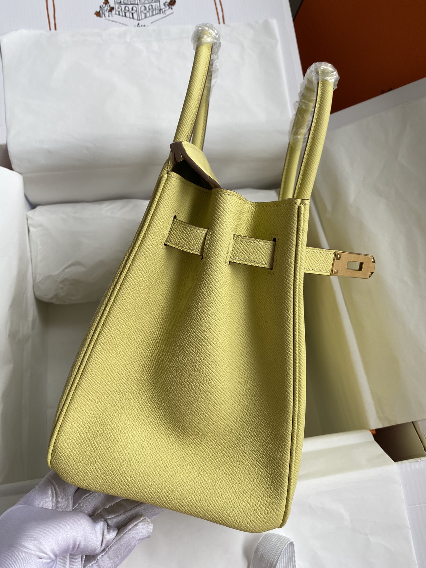 Hermes Birkin 35CM Epsom Leather Handbag Jaune Poussin